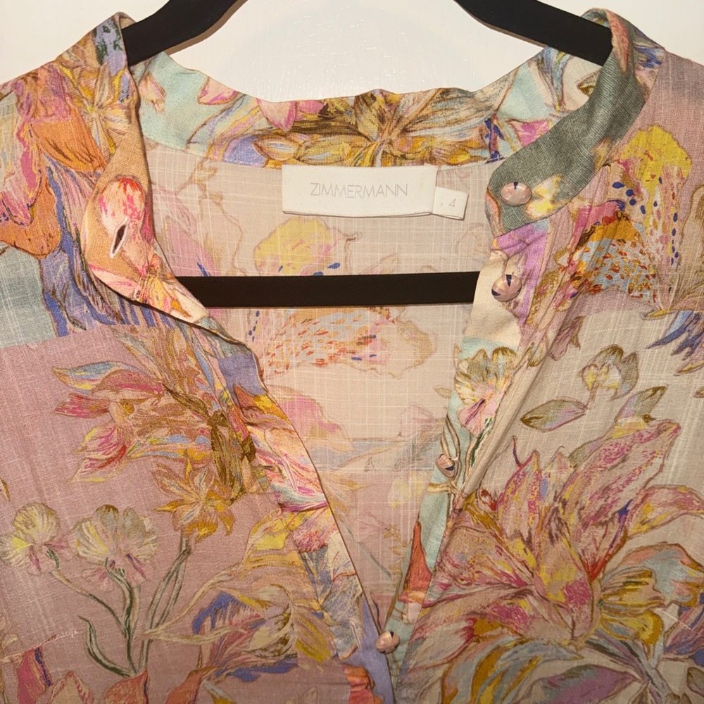 Zimmermann Maxi Patchwork Button Dress Size 4 (Xl) - image 2